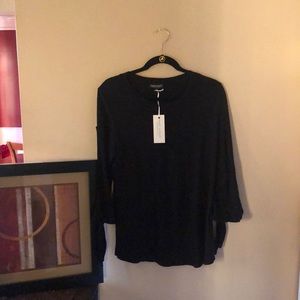 Black top, size medium, long sleeves